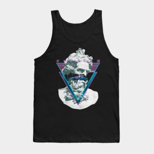 Vaporwave Poseiden Statue Bust Retro 80s King Of The Sea Art Tank Top